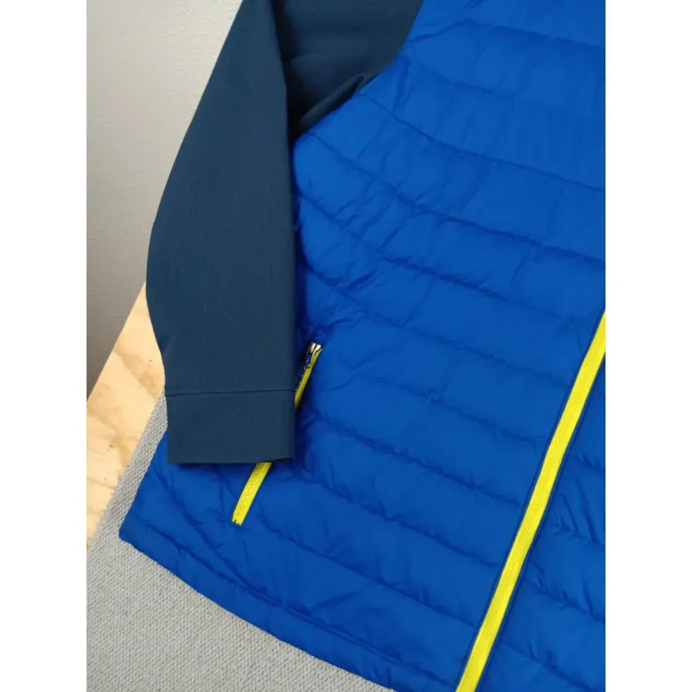 Columbia Oyanta Trail Hybrid Hooded Puffer Jacket Mens‎ XXL Blue Therma Coil Zip